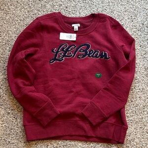 L.L. Bean Burgundy Varsity Lettering Crewneck Sweatshirt